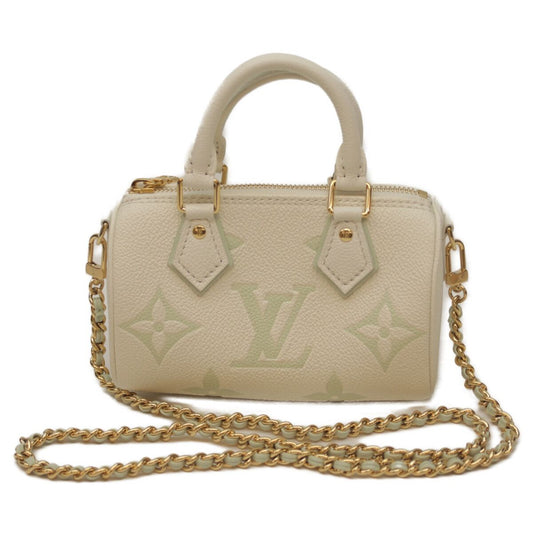 Louis Vuitton Monogram Empreinte Bicolor Latte White Nano Speedy Handbag
