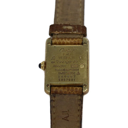 Cartier 95 925 Must Tank Vermeil SM Roman Ivory Dial Quartz Leather — view 4