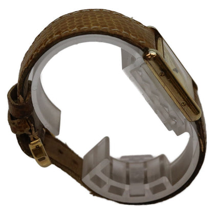 Cartier 95 925 Must Tank Vermeil SM Roman Ivory Dial Quartz Leather — view 3