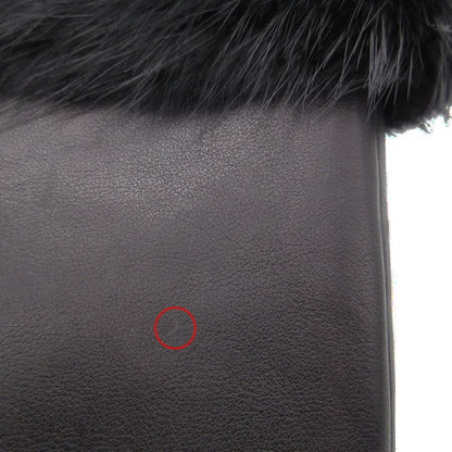 Fendi Boots Long High Heels Leather Side Zip Shoes Black — view 9