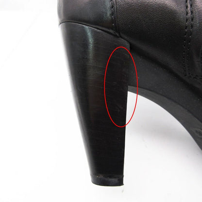 Fendi Boots Long High Heels Leather Side Zip Shoes Black — view 7