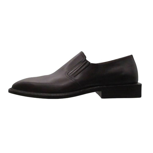 Louis Vuitton Slip on Leather Square Toe Side Gore Loafers Shoes Brown 6