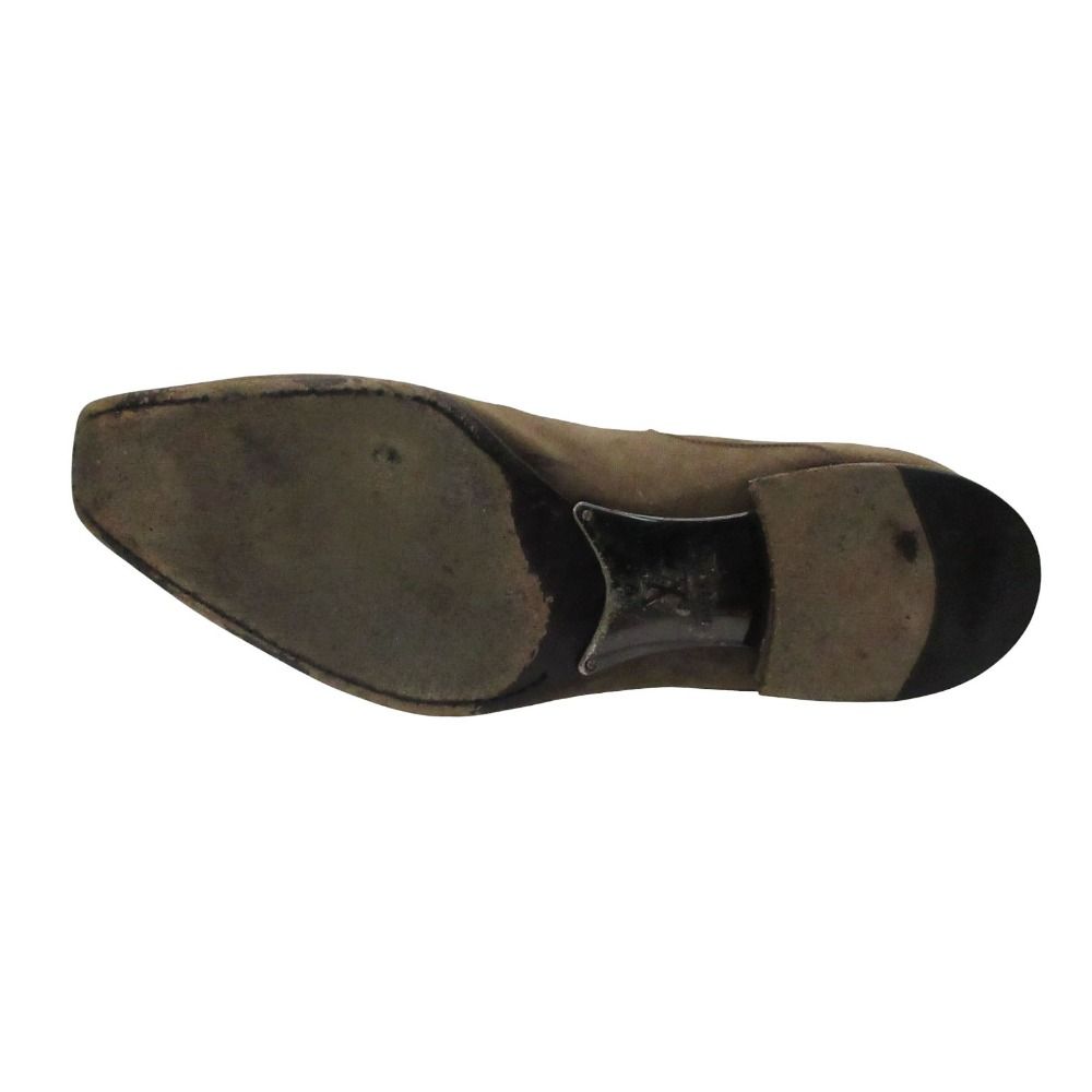 Louis Vuitton Boots Suede Leather Back Zip LV Logo Ankle Strap Shoes Brown 8.5 — view 5