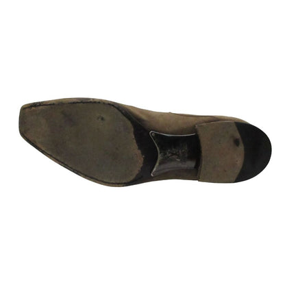 Louis Vuitton Boots Suede Leather Back Zip LV Logo Ankle Strap Shoes Brown 8.5 — view 5