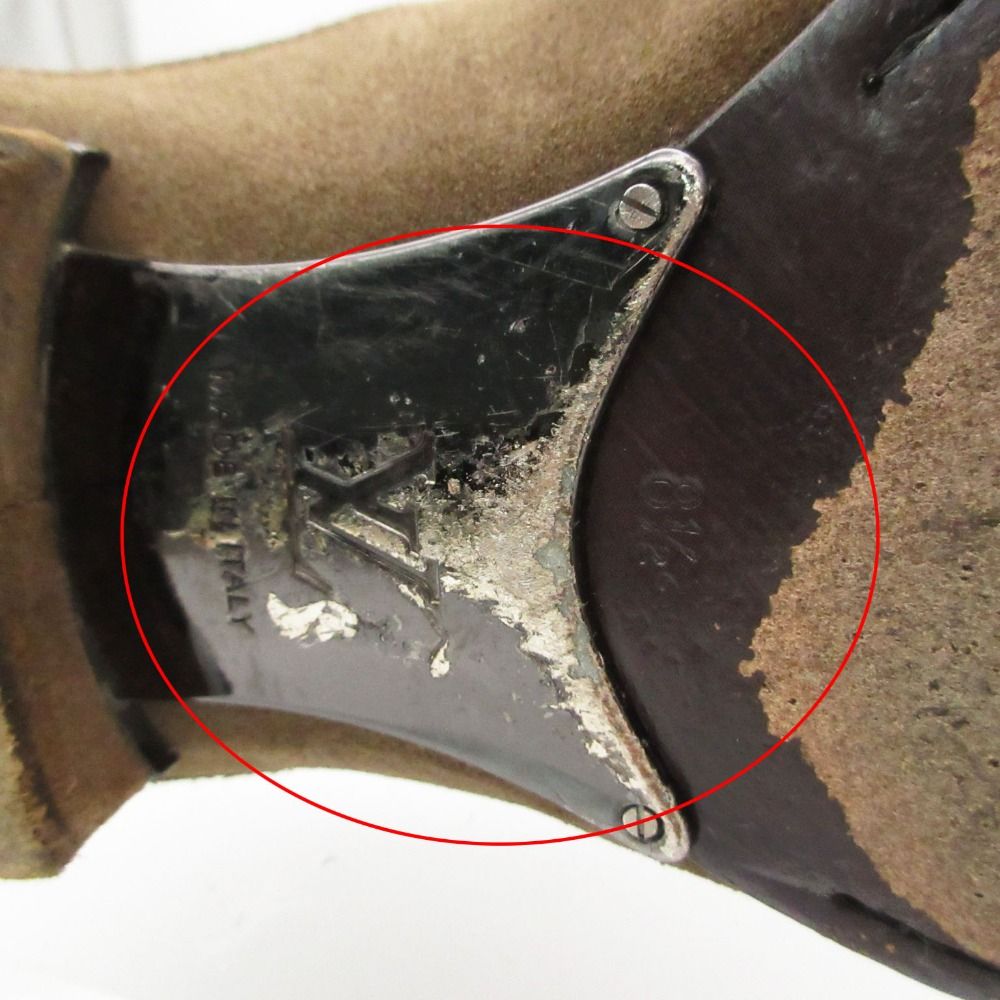 Louis Vuitton Boots Suede Leather Back Zip LV Logo Ankle Strap Shoes Brown 8.5 — view 8