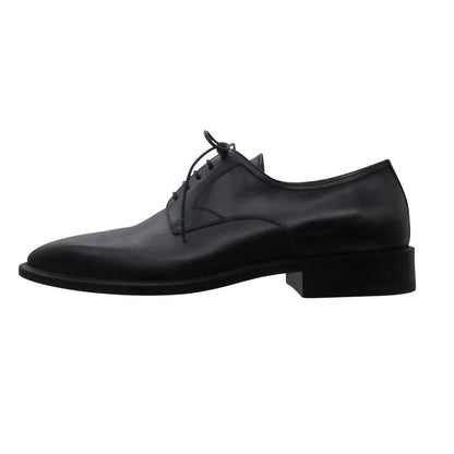 Louis Vuitton Dress Shoes Square Toe Outer Feather Lace Up Leather Black 6.5