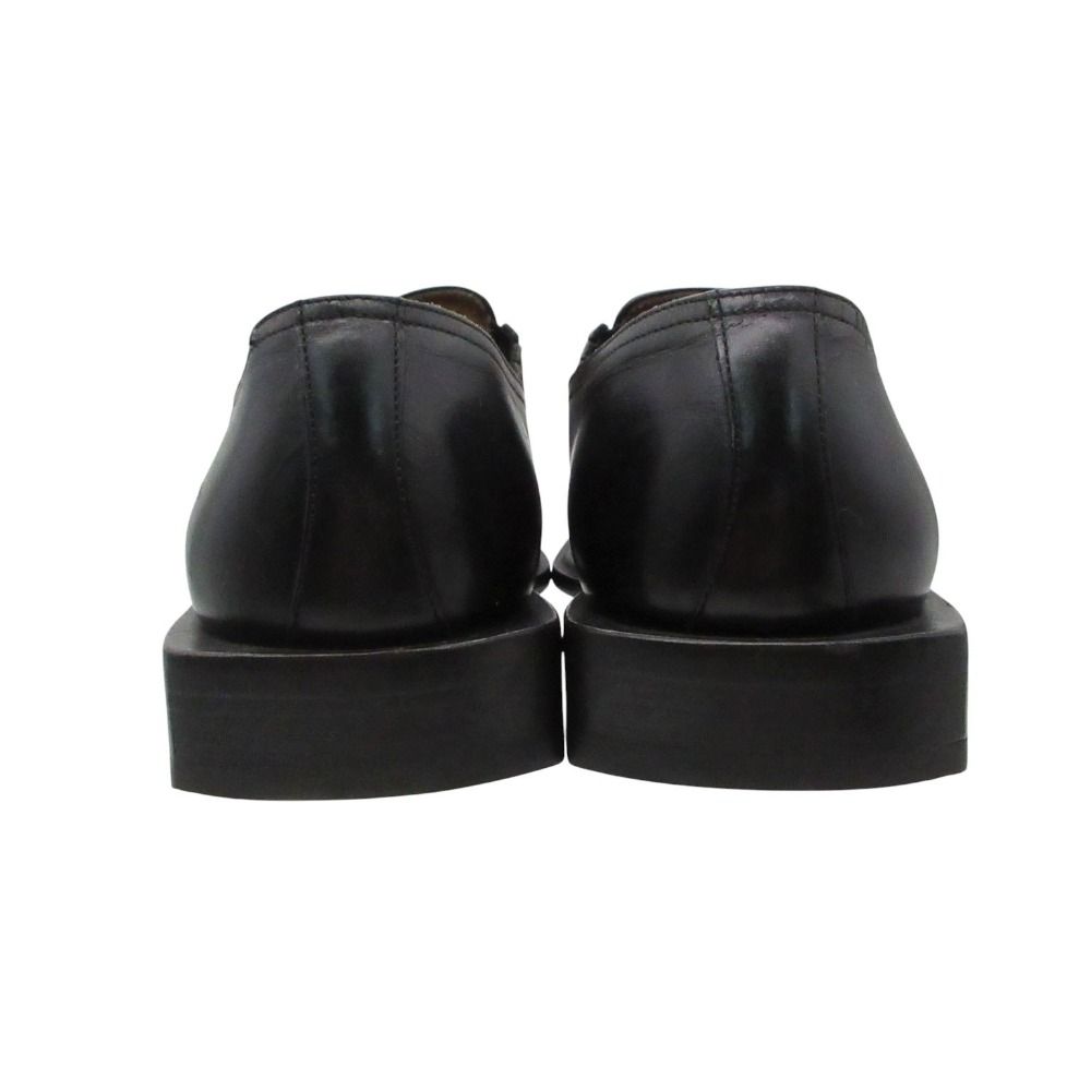 Louis Vuitton Slip on Leather Loafers Shoes Side Gore Square Toe Black 6 — view 4