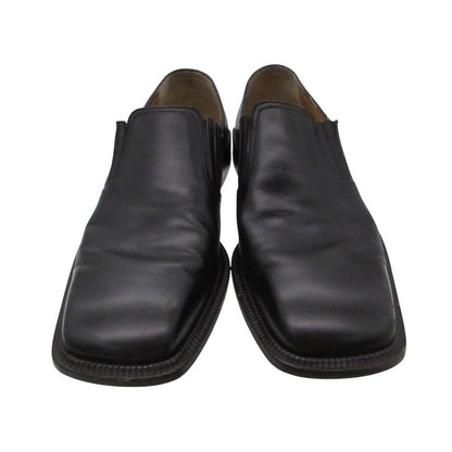Louis Vuitton Slip on Leather Loafers Shoes Side Gore Square Toe Black 6 — view 3