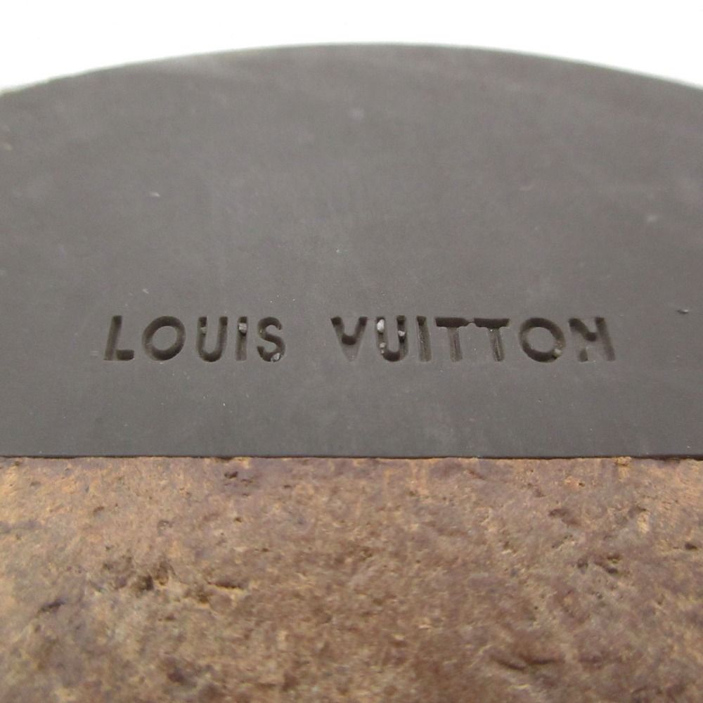 Louis Vuitton Slip on Leather Loafers Shoes Side Gore Square Toe Black 6 — view 6