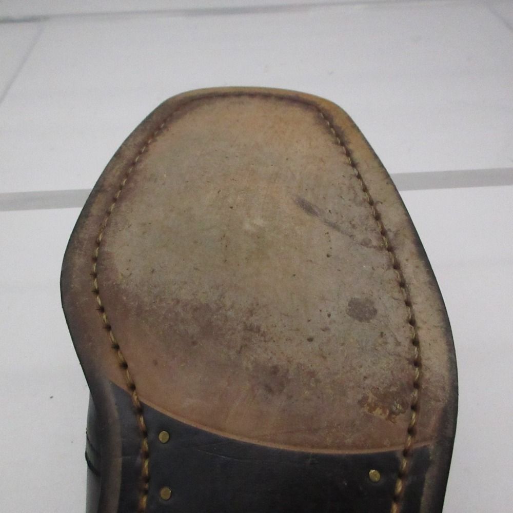 Louis Vuitton Slip on Leather Loafers Shoes Side Gore Square Toe Black 6 — view 8