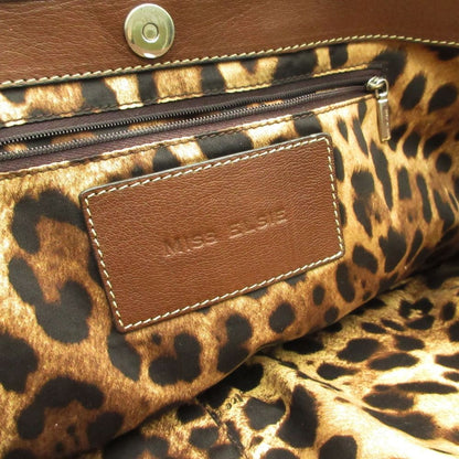 Dolce & Gabbana Straw Tote Basket Miss Elsie Lining Leopard Pattern Purse Beige — view 6