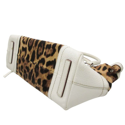 Dolce & Gabbana Tote Shoulder Bag Canvas Leather Leopard Print Y2k Purse Beige — view 4