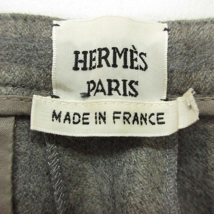 Hermes Era Pants Wool Cashmere Blend Striped Pattern Pleated Gray 34 — view 3