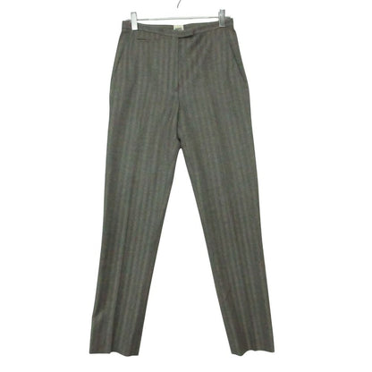 Hermes Era Pants Wool Cashmere Blend Striped Pattern Pleated Gray 34