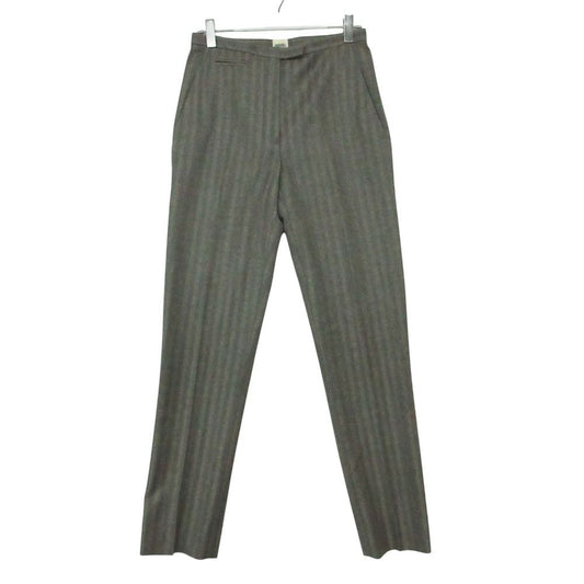 Hermes Era Pants Wool Cashmere Blend Striped Pattern Pleated Gray 34