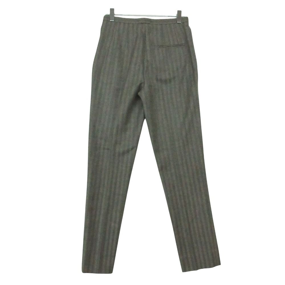 Hermes Era Pants Wool Cashmere Blend Striped Pattern Pleated Gray 34 — view 2