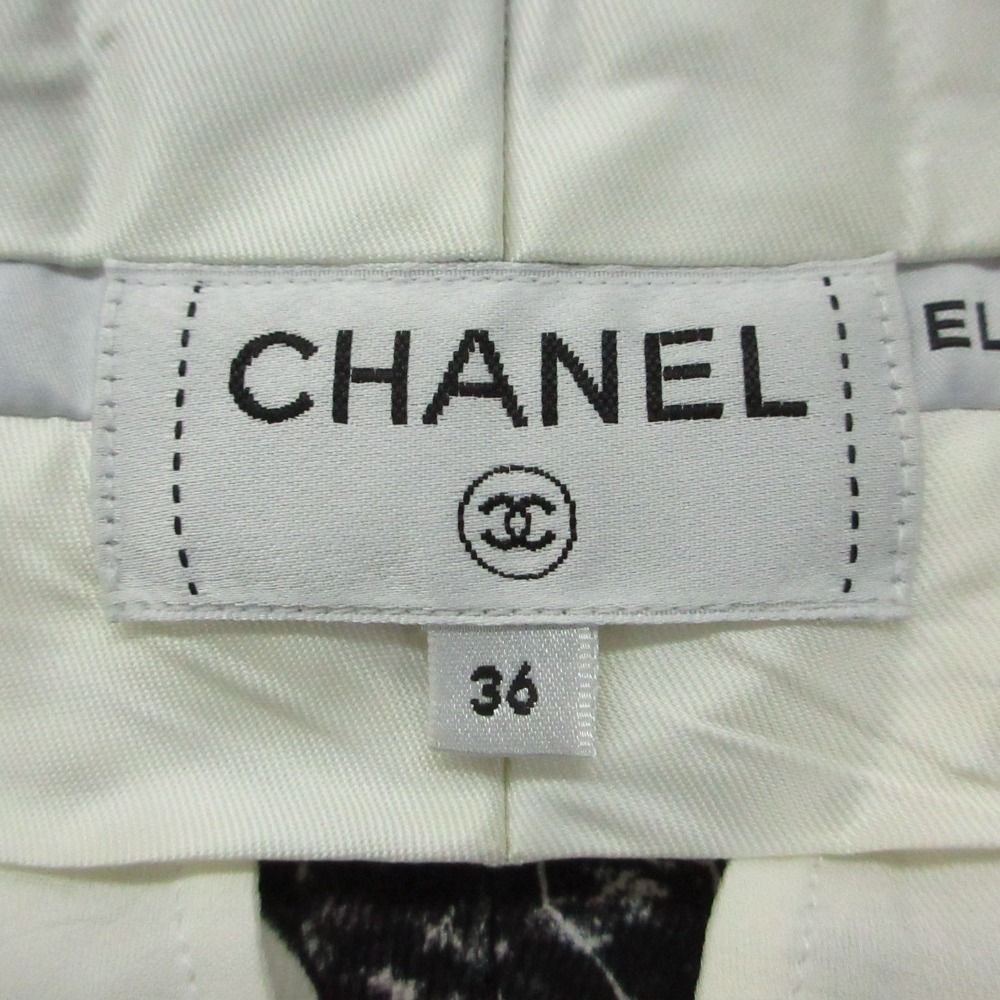 Chanel Shorts Culottes Camellia CC Logo Graphic Black 36 — view 3