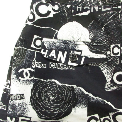 Chanel Shorts Culottes Camellia CC Logo Graphic Black 36 — view 7