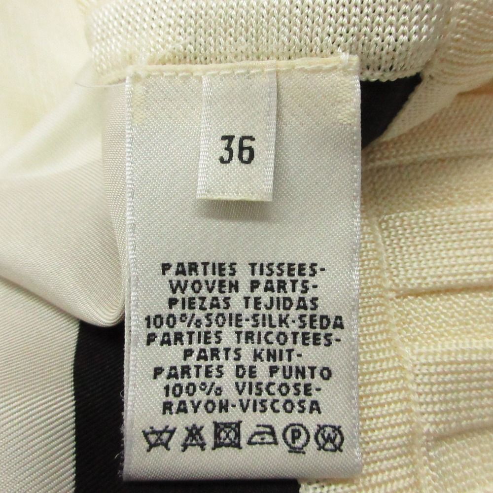 Hermes Knit Dolman Sleeve Sweater High Neck Pullover Silk Twill Top White — view 4