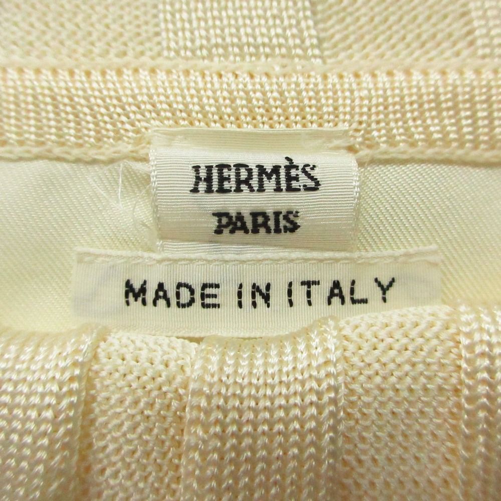 Hermes Knit Dolman Sleeve Sweater High Neck Pullover Silk Twill Top White — view 3