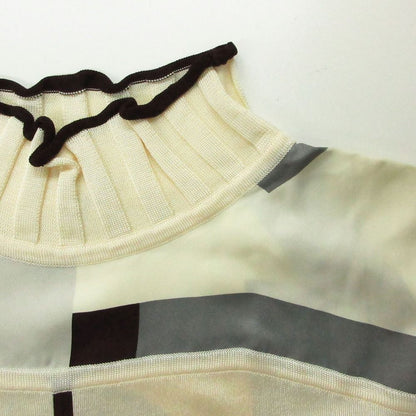 Hermes Knit Dolman Sleeve Sweater High Neck Pullover Silk Twill Top White — view 7
