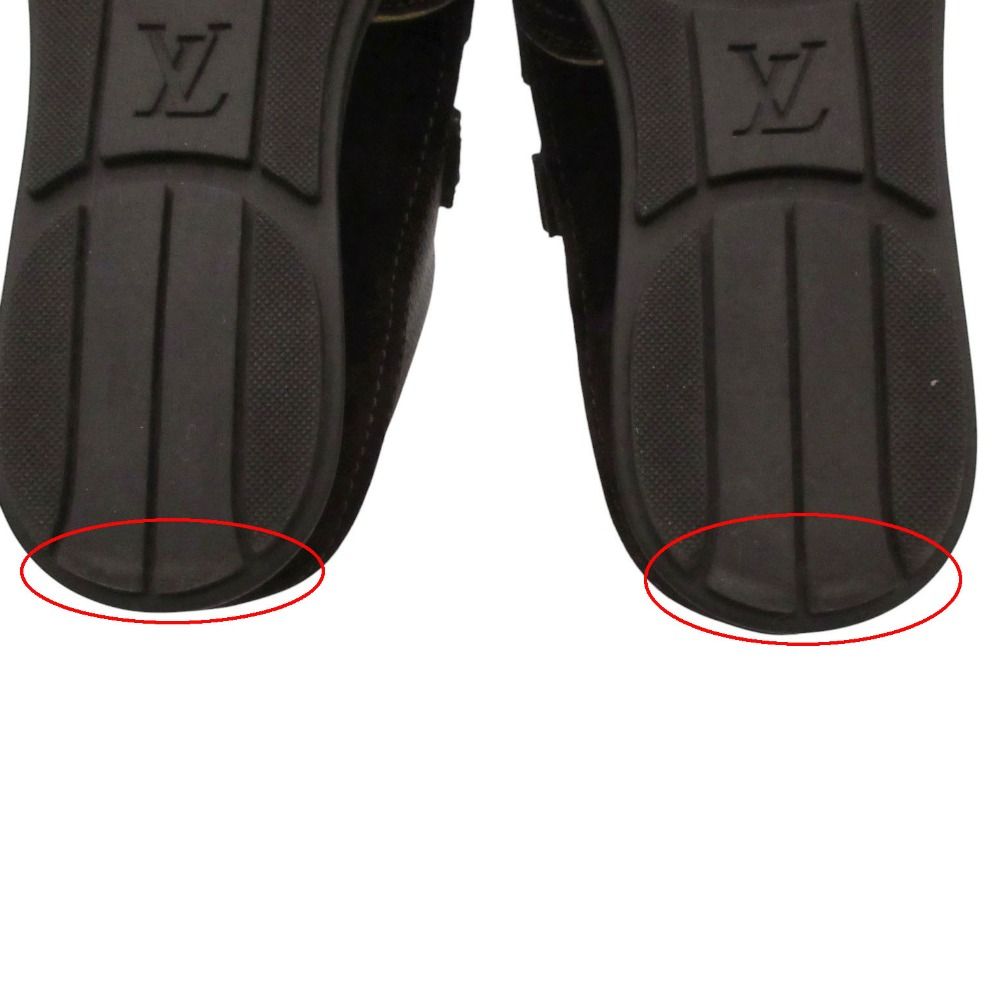 Louis Vuitton Sneakers Monogram Velcro Suede Contrast Brown — view 9