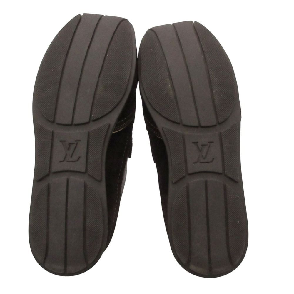 Louis Vuitton Sneakers Monogram Velcro Suede Contrast Brown — view 6