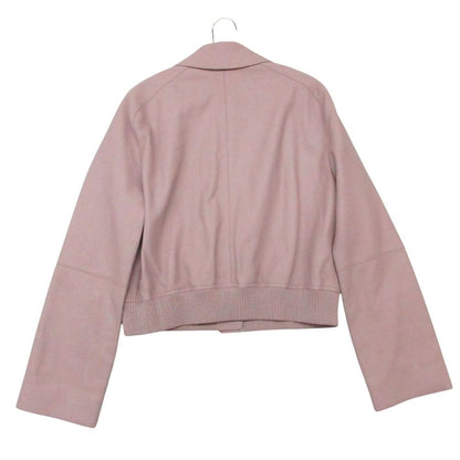 Hermes Jacket Deerskin Leather Cropped Short Length Pink 36 — view 2
