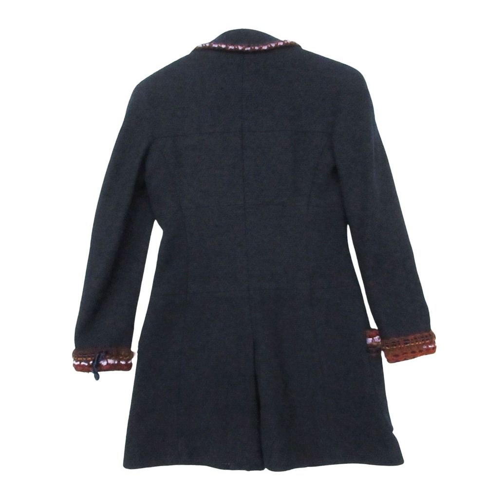 Chanel Vintage Star Coat Tweed Zip Jacket Trimmed Navy — view 2