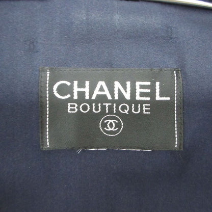 Chanel Vintage Star Coat Tweed Zip Jacket Trimmed Navy — view 4