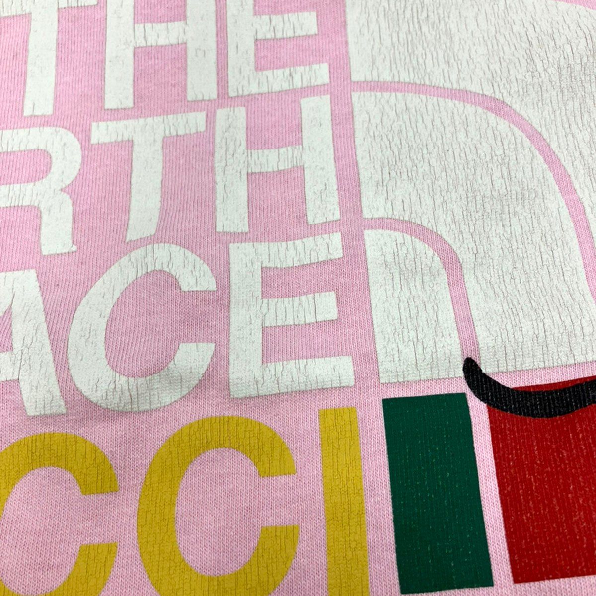 Gucci the North Face Logo Cat Print T-Shirt Pink — view 5