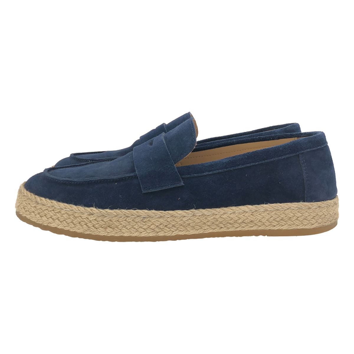 Brunello Cucinelli Espadrilles Suede Leather Slip on Loafers Navy — view 2