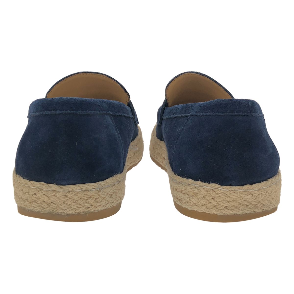 Brunello Cucinelli Espadrilles Suede Leather Slip on Loafers Navy — view 3