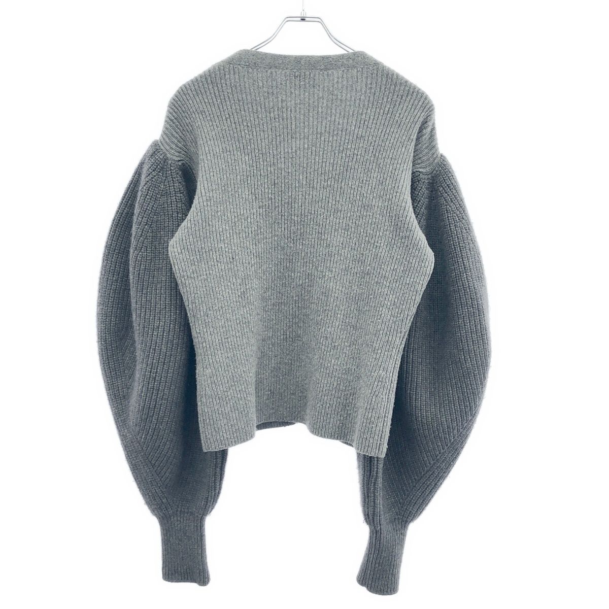 Loewe Balloon Sleeves Cardigan Sleeve Knit Gray — view 2