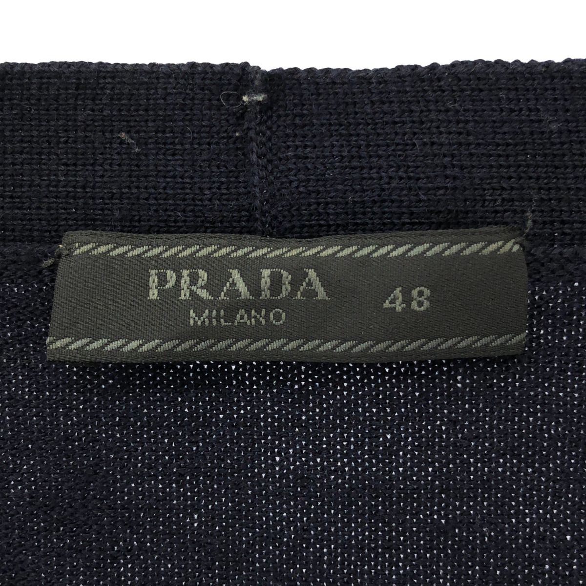 Prada Wool Knit Cardigan Navy 48 — view 3