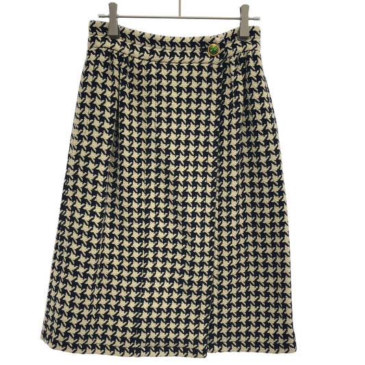 Gucci Houndstooth Skirt Beige Black 38