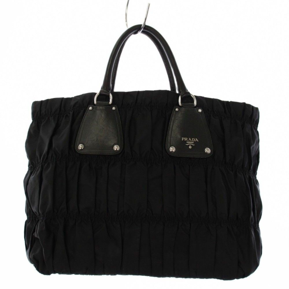 Prada Tote Shirred Black KH