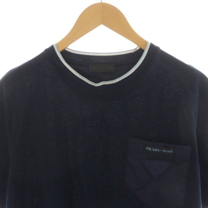 Prada Triangle Logo T-Shirt Short Sleeve Crew Neck XL Navy — view 5