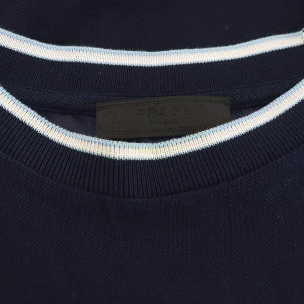 Prada Triangle Logo T-Shirt Short Sleeve Crew Neck XL Navy — view 6