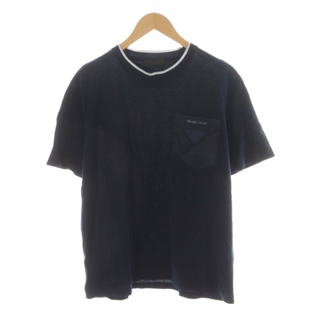 Prada Triangle Logo T-Shirt Short Sleeve Crew Neck XL Navy