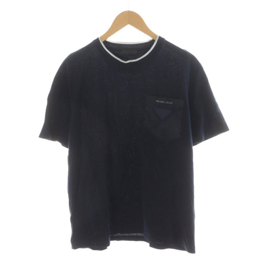 Prada Triangle Logo T-Shirt Short Sleeve Crew Neck XL Navy