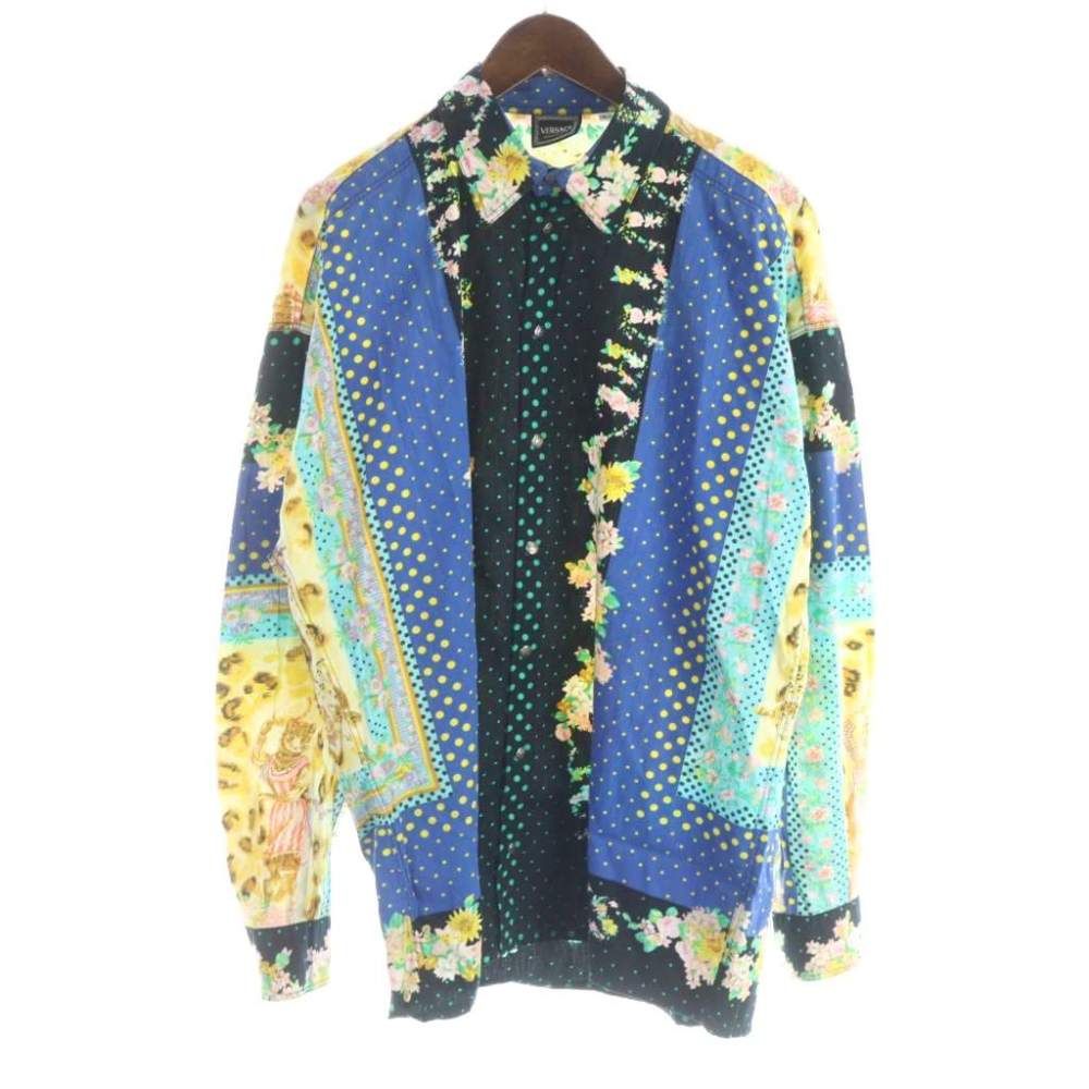 Versace Jeans Couture Shirt Graphic Print Long Sleeve Medusa All Over Pattern L