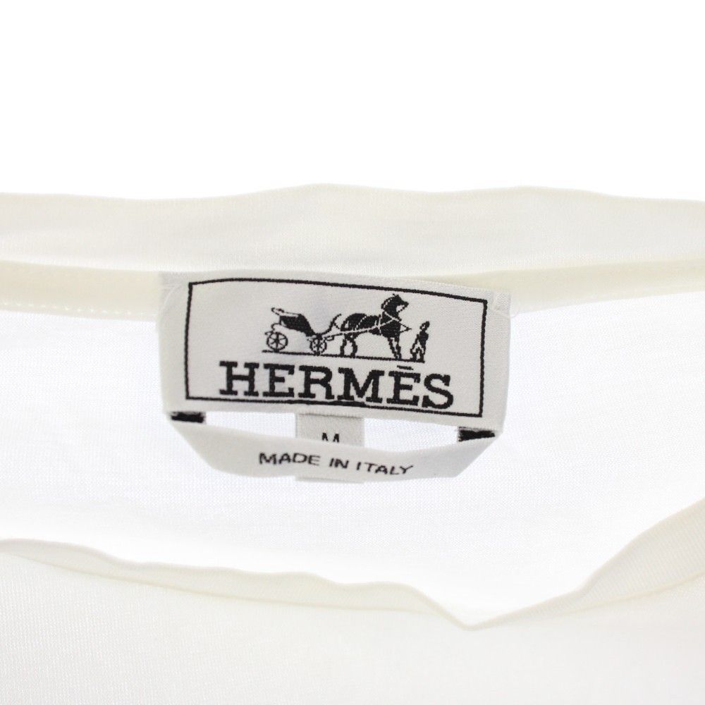 Hermes T-Shirt Crew Neck Short Sleeve Pocket M White TK — view 6