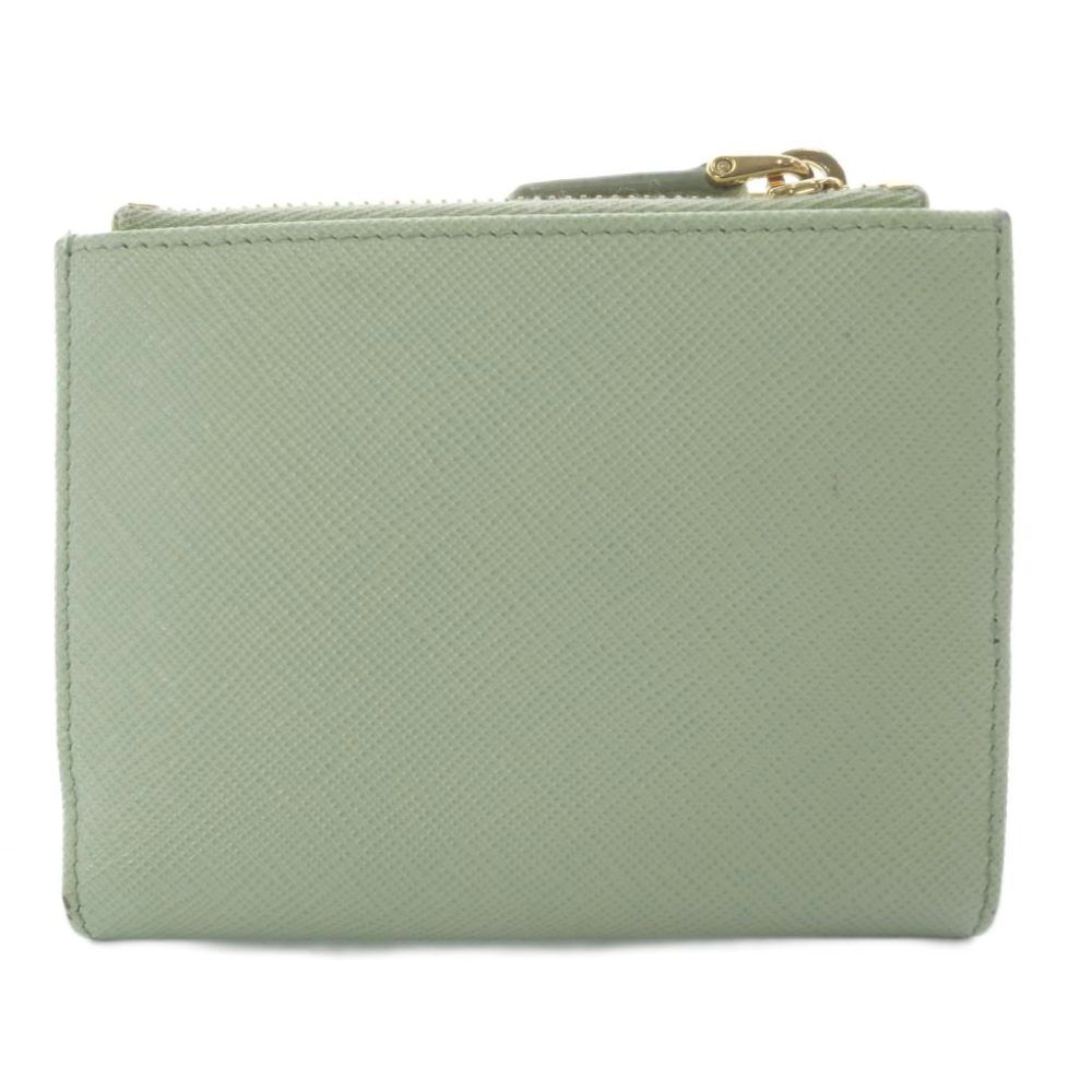 Prada Saffiano Triangolo Wallet Bifold Leather Mint Green — view 2