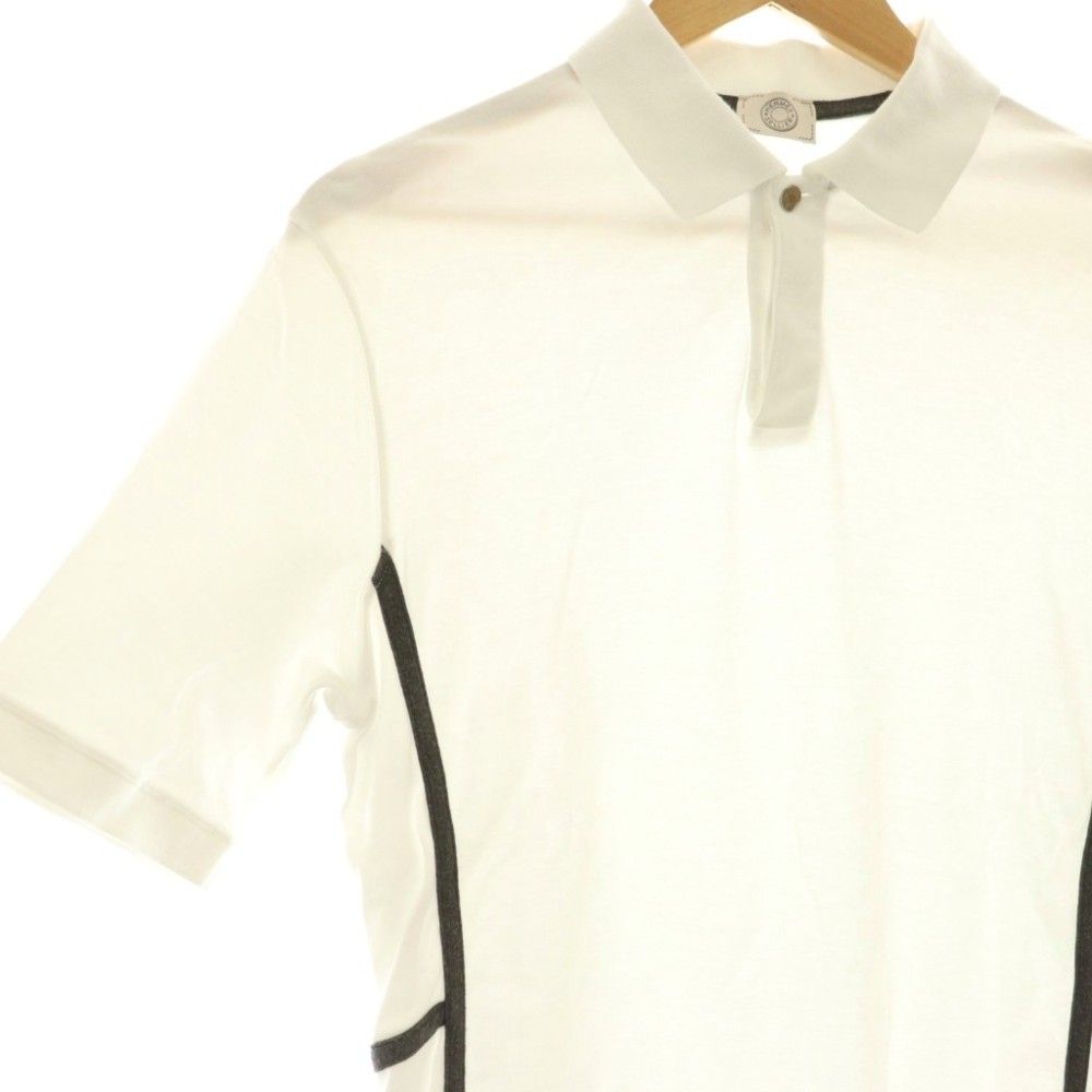 Hermes Series Button Polo Shirt Short Sleeve S White — view 3