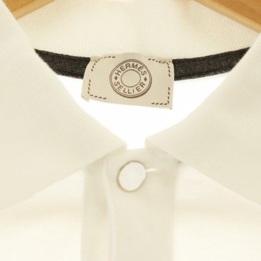Hermes Series Button Polo Shirt Short Sleeve S White — view 5
