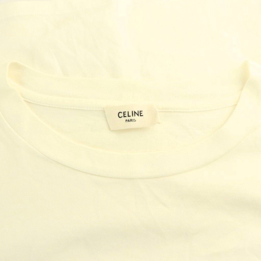Celine by Hedi Slimane Cropped T-Shirt S Ivory Black DO — view 6