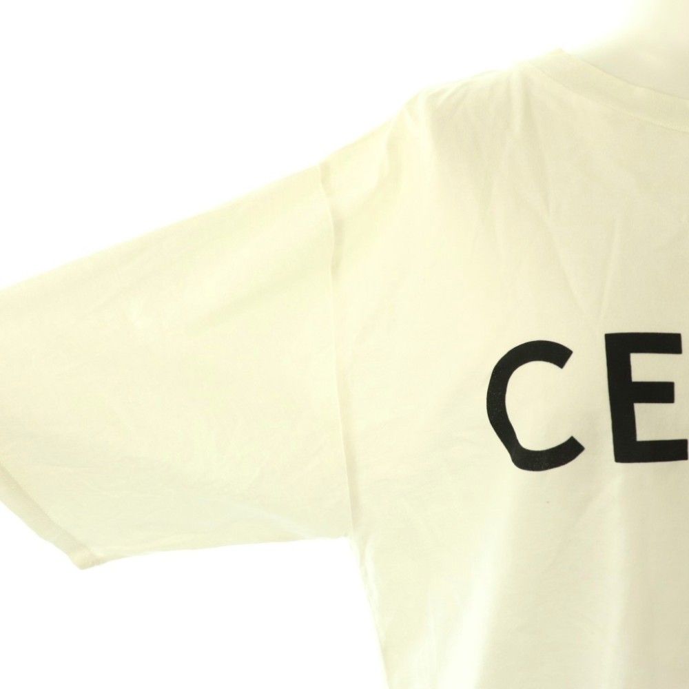 Celine by Hedi Slimane Cropped T-Shirt S Ivory Black DO — view 5