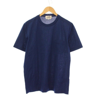 Hermes Pocket T-Shirt Crew Neck Short Sleeve S Navy