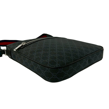 Gucci Sherry Line GG Supreme Logo Pattern Leather Shoulder Bag Tote Black Navy — view 7